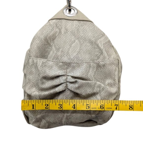 Miche Beverly Demi Snake Shoulder Bag Cream Grey Tote 2 Braided Straps Ruched - Picture 13 of 15